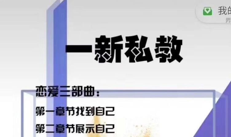 男哥高端私教课《一新私教》价值过万课程【110705】-恋爱猫